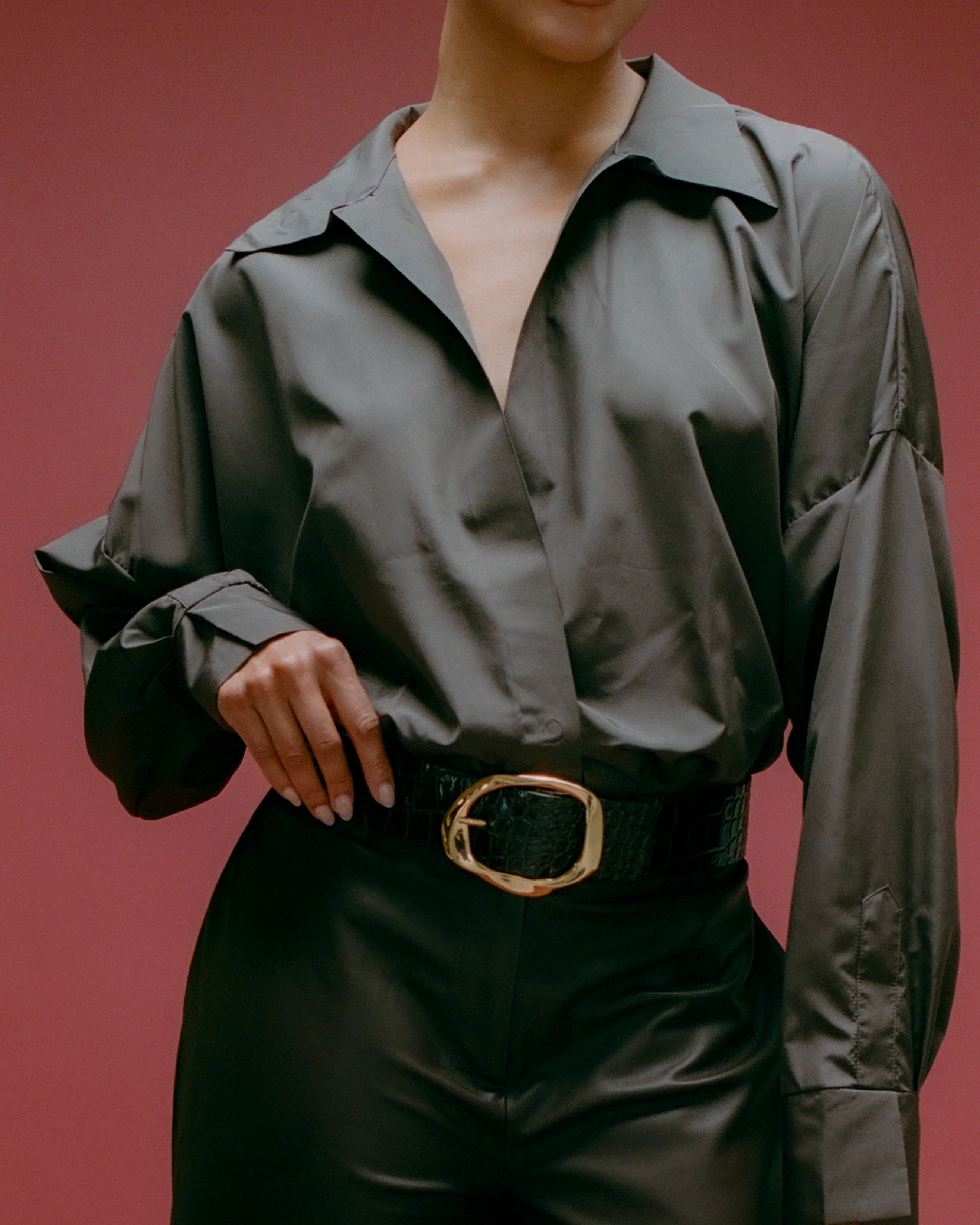 EDMOND CROCO LEATHER BELT - Image 6