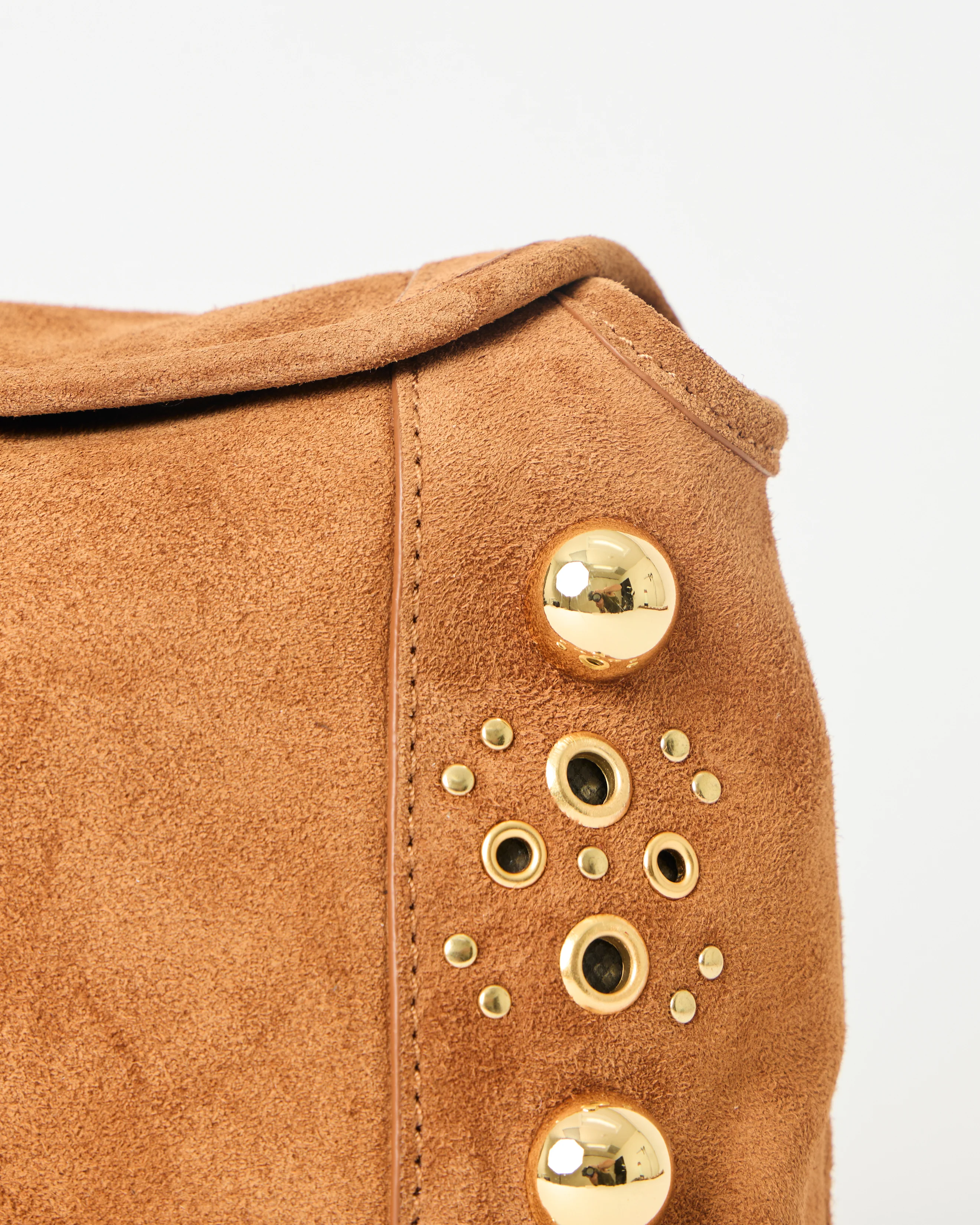 INEZ STUDDED SUEDE CLUTCH - Image 5